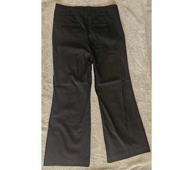 Anthropologie Maeve The Naomi Wide Leg Flare Pants Linen Blend Black Women Sz 14 - Picture 7 of 7
